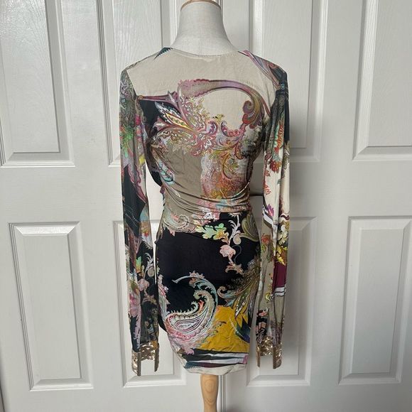 Sky Bodycon mini dress with gold cuffs - Picture 6 of 12